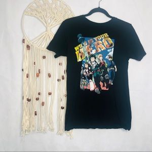 My Hero Academia Black Tee Who is your hero Size S